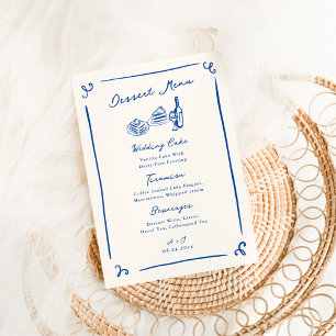 Menu de dessert Mariage de la marine tiré à la mai