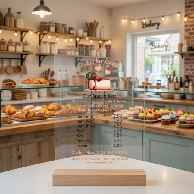 Menu de dessert personnalisé doux et élégant (Créateur téléchargé)