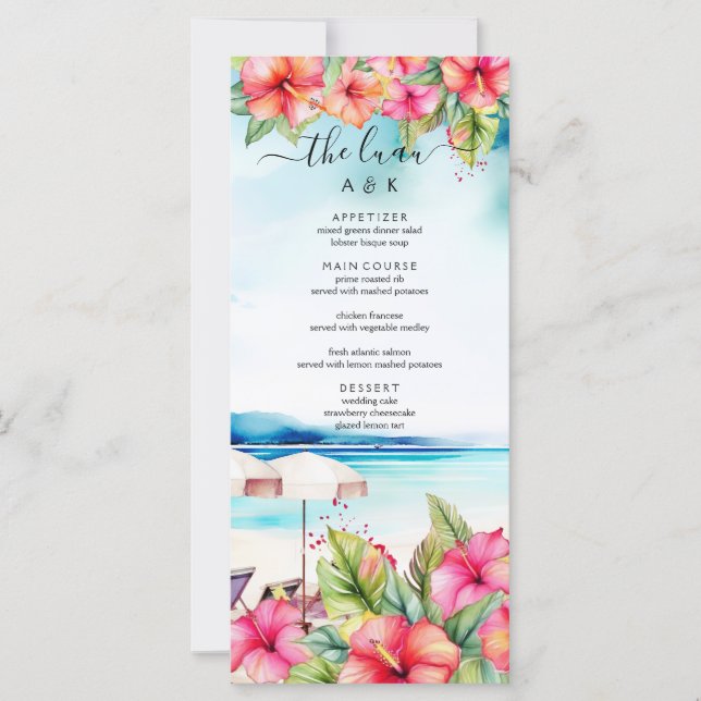 Menu de destination Hibiscus Beach Tropical (Devant)