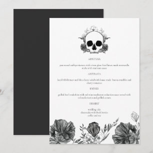Menu de dîner crâne gothique vintage NOVA jusqu'à 