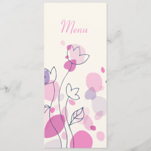 Menu de dîner de mariage à pétales de fleurs moder