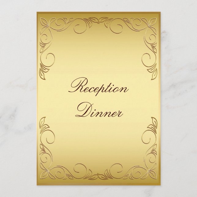 Menu de dîner d'or (Devant)