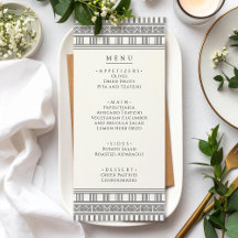 Menu de fête avec pour la fête grecque ou romaine