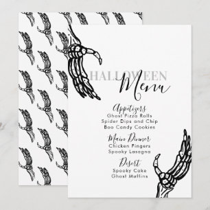 Menu de fête d'anniversaire d'Halloween avec des m