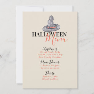 Menu de fête d'anniversaire du Casquette de sorciè