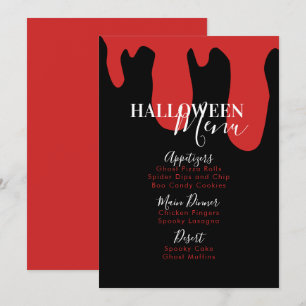 Menu de fête d'anniversaire Halloween Sang de Vamp