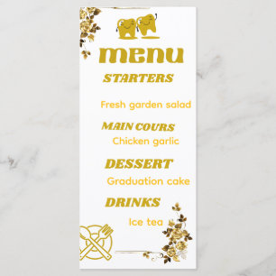 Menu de fête de fin d'études MinimalistGoldHygieni