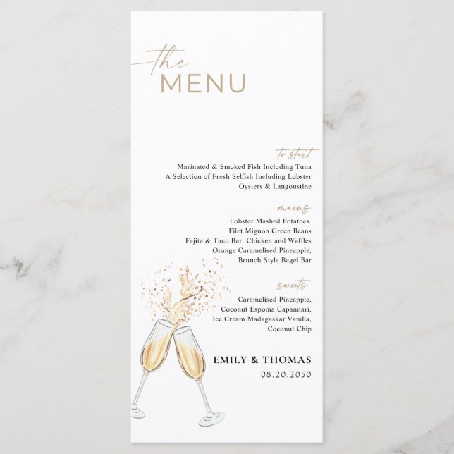 Menu de Fête de Mariage Bohème (Devant)
