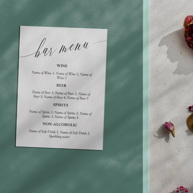 Menu de la barre de Mariage de calligraphie délica (Créateur téléchargé)