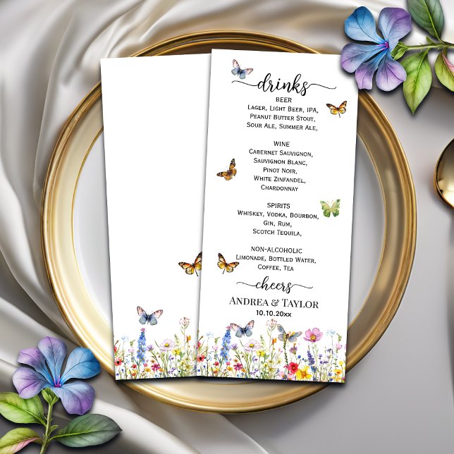 Menu de la barre de Mariage des papillons fleur sa (Créateur téléchargé)