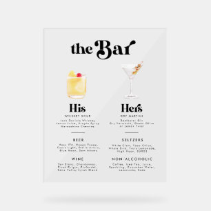 Menu de la barre des boissons de style Vintage rét