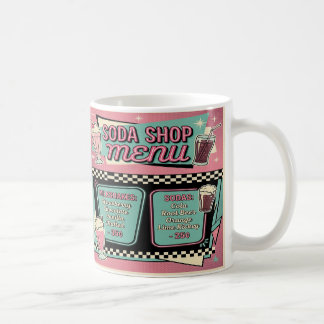 Menu de la boutique de soda vintage Tasse à café —