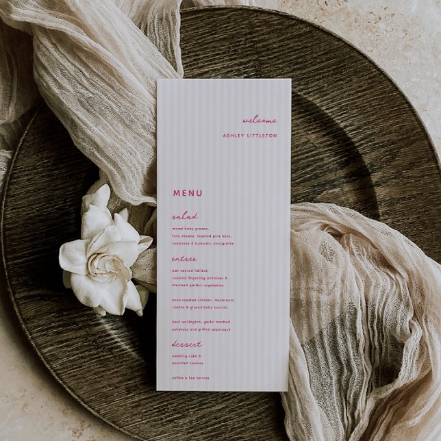 Menu de la carte de Mariage rose blanc (Créateur téléchargé)