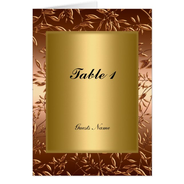 Menu de la carte de placement de table Gold (Devant)