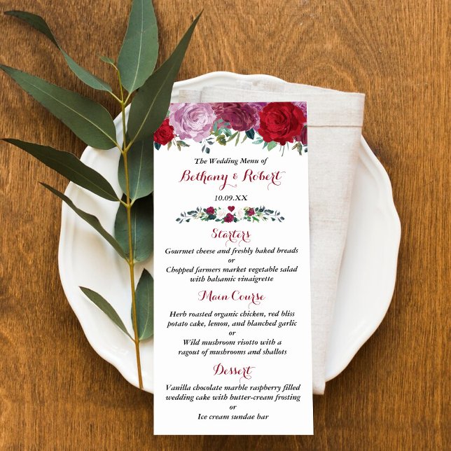 Menu de la collection de Mariages floraux romantiq (Créateur téléchargé)
