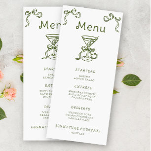 Menu de la douche de mariée Martini Bow