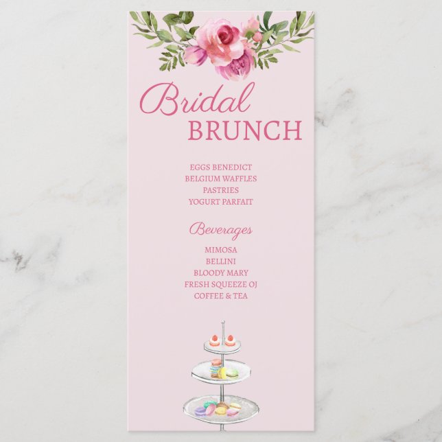 Menu de la douche de mariée parisienne (Devant)