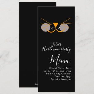 Menu de la fête de costume de chat mignon d'Hallow