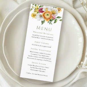 Menu de la fête de jardin floral de printemps