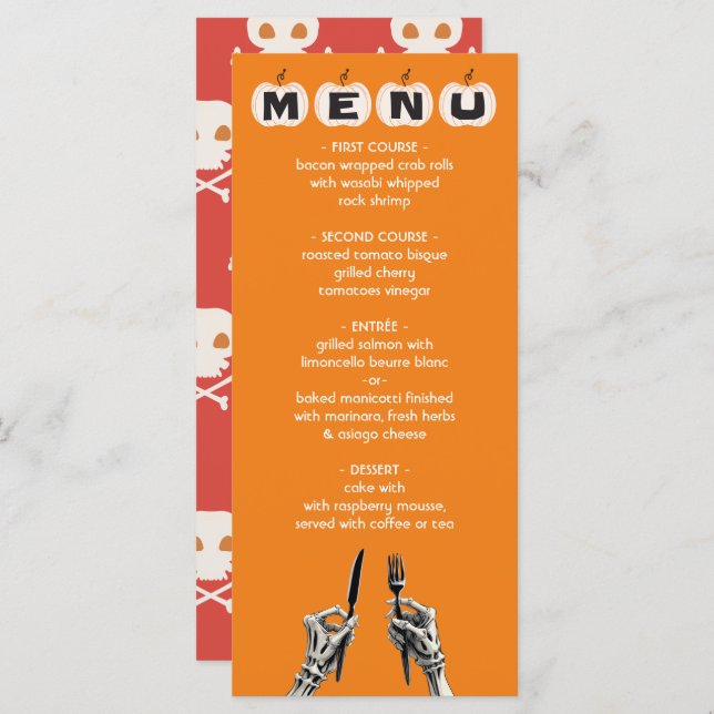 Menu de la fête de mariage d'Halloween Mod (Devant / Derrière)