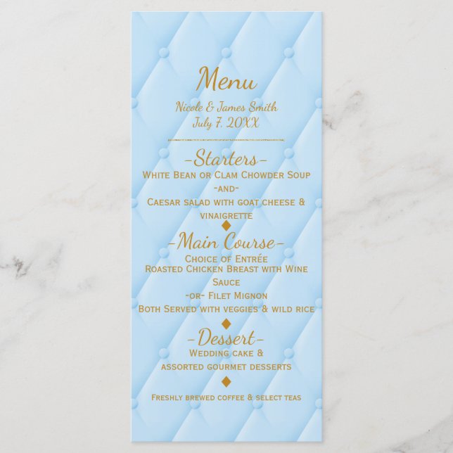 Menu de la fête de princesse de conte de fées roya (Devant)