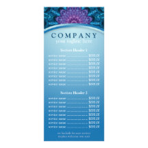 Menu de la liste de prix du mandala de fleurs pour
