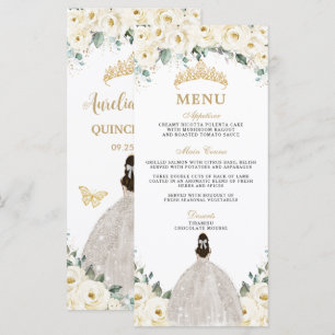 Menu de la Princesse Fleur de Rose en Ivoire Blanc