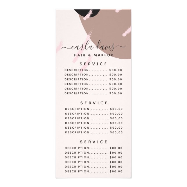 Menu de maquillage élégant Abstrait moderne Artist (Devant)