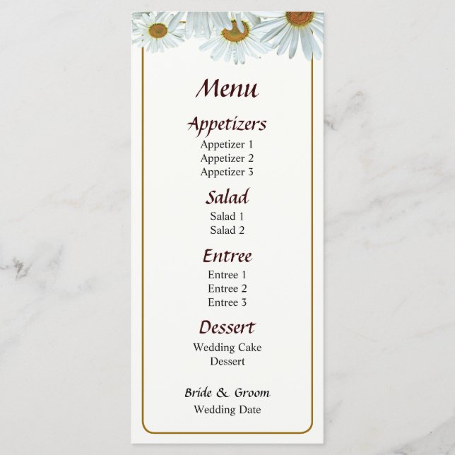 Menu de marguerites blanches... (Devant)