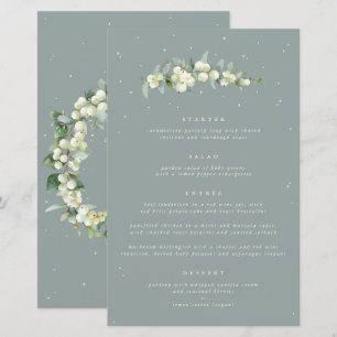 Menu de mariage à 4 plats Seafoam Snowberry + Euca