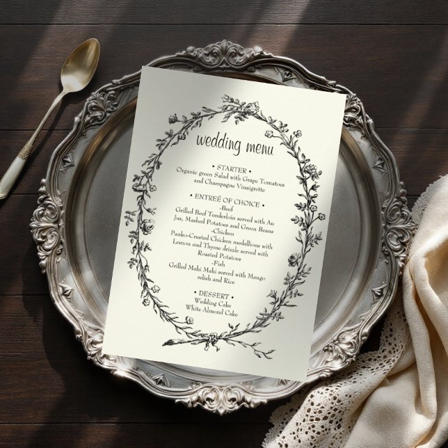 Menu de mariage à couronne en ivoire (Créateur téléchargé)