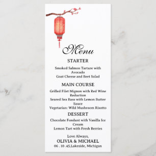 Menu de mariage à la lanterne japonaise