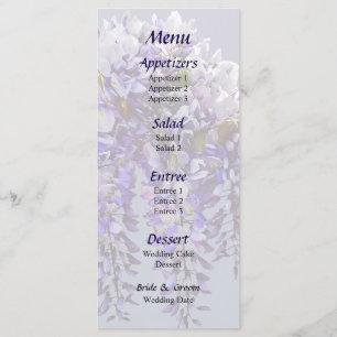 Menu de mariage Bouquet de Glycine