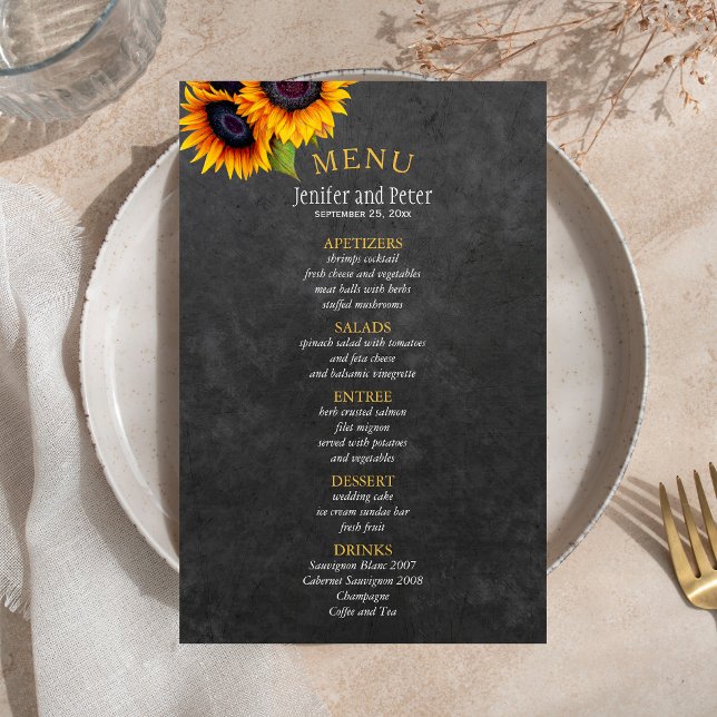 Menu de mariage BUDGETAIRE champêtre avec tourneso (Créateur téléchargé)