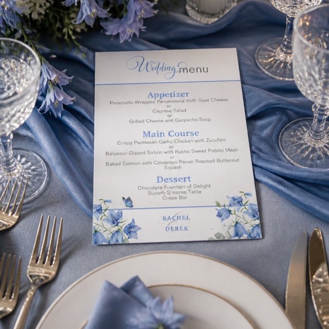 Menu de mariage Campanule bleue (Créateur téléchargé)
