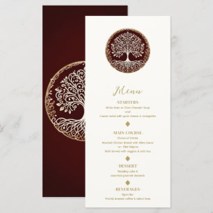 Menu de mariage celtique Tree of Life Rustic Dark