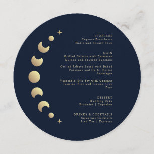 Menu de mariage circulaire Blue Moon