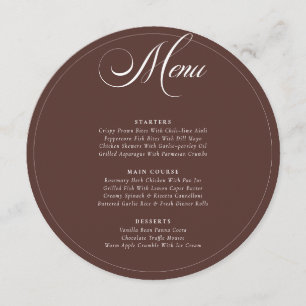 Menu de mariage classique Choco Brown Ivory Callig