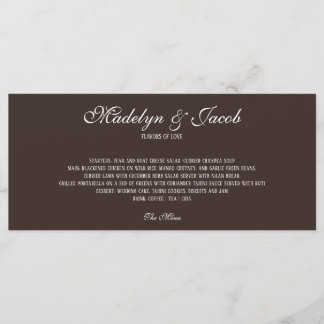 Menu de mariage classique marron