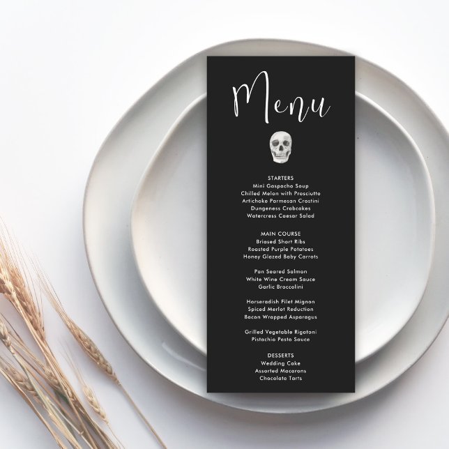 Menu de mariage crâne gothique (Créateur téléchargé)