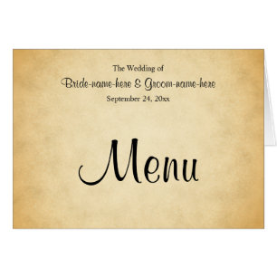Menu de mariage de conception de motif de