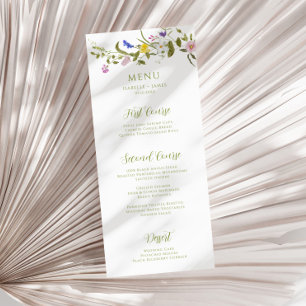 Menu de mariage de fleurs sauvages de jardin fanta