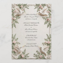 Menu de mariage de jardin Sage Chinoiserie Blush