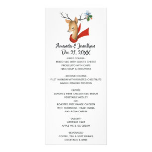 Menu de mariage de Noël Renne Vintage Rétro