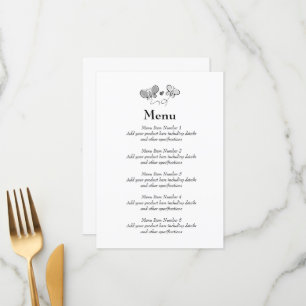 Menu de mariage de printemps avec élégant logo pap