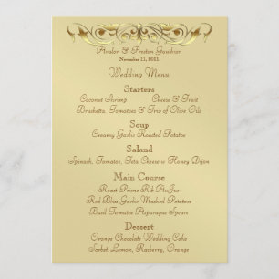 Menu de mariage de rouleau en métal de Grande