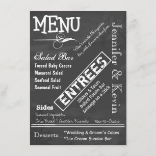Menu de mariage de typographie de panneau de craie