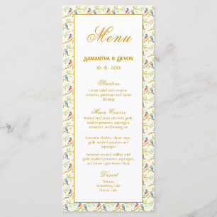 Menu de mariage des Bluebirds