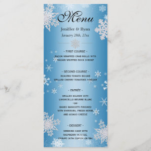 Menu de mariage d'hiver élégant
