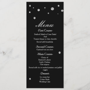 Menu de mariage élégant à points de paillettes noi